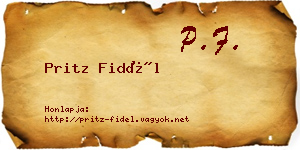 Pritz Fidél névjegykártya
